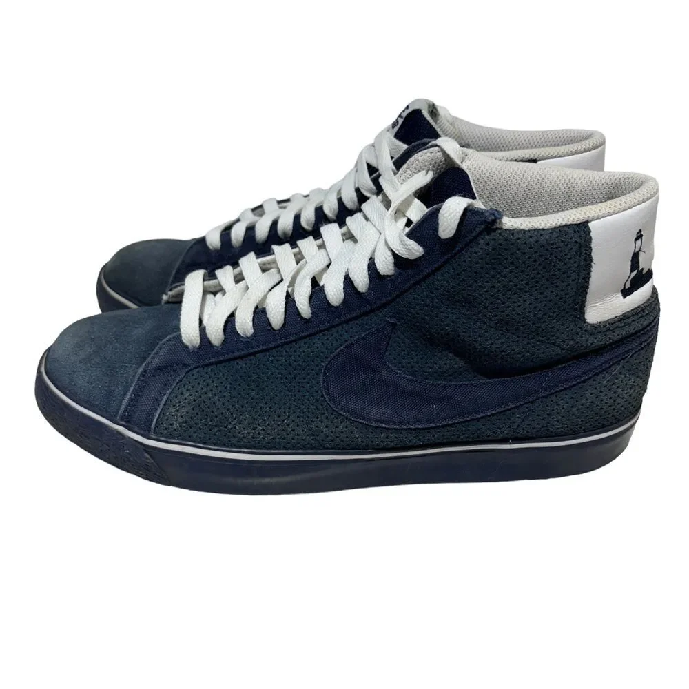 Vintage Nike Blazers SB Poets Lighthouse Blue Suede Sz 11